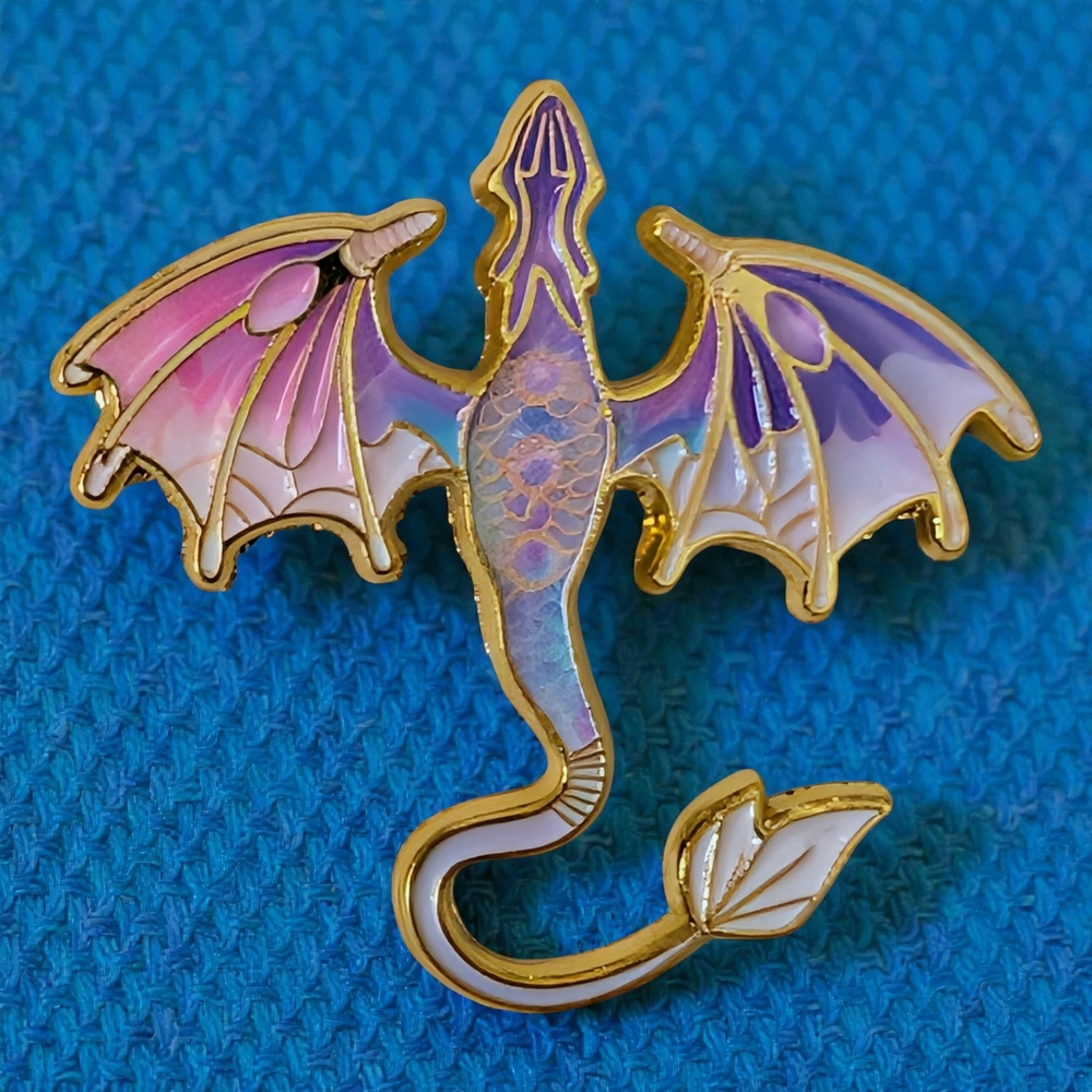 Pretty Pastel Purple Dragon Enamel Pin